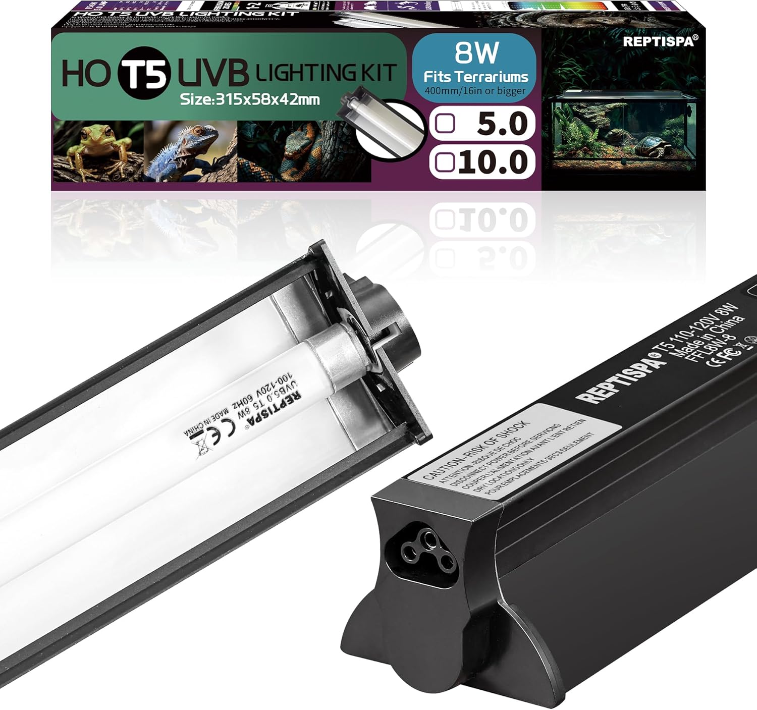 T5 HO UVB Lighting Combo Kit for Healthy Reptiles and Amphibians