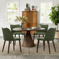 Green PU Leather Dining Chairs Set of 4 - Modern Padded Side Chairs