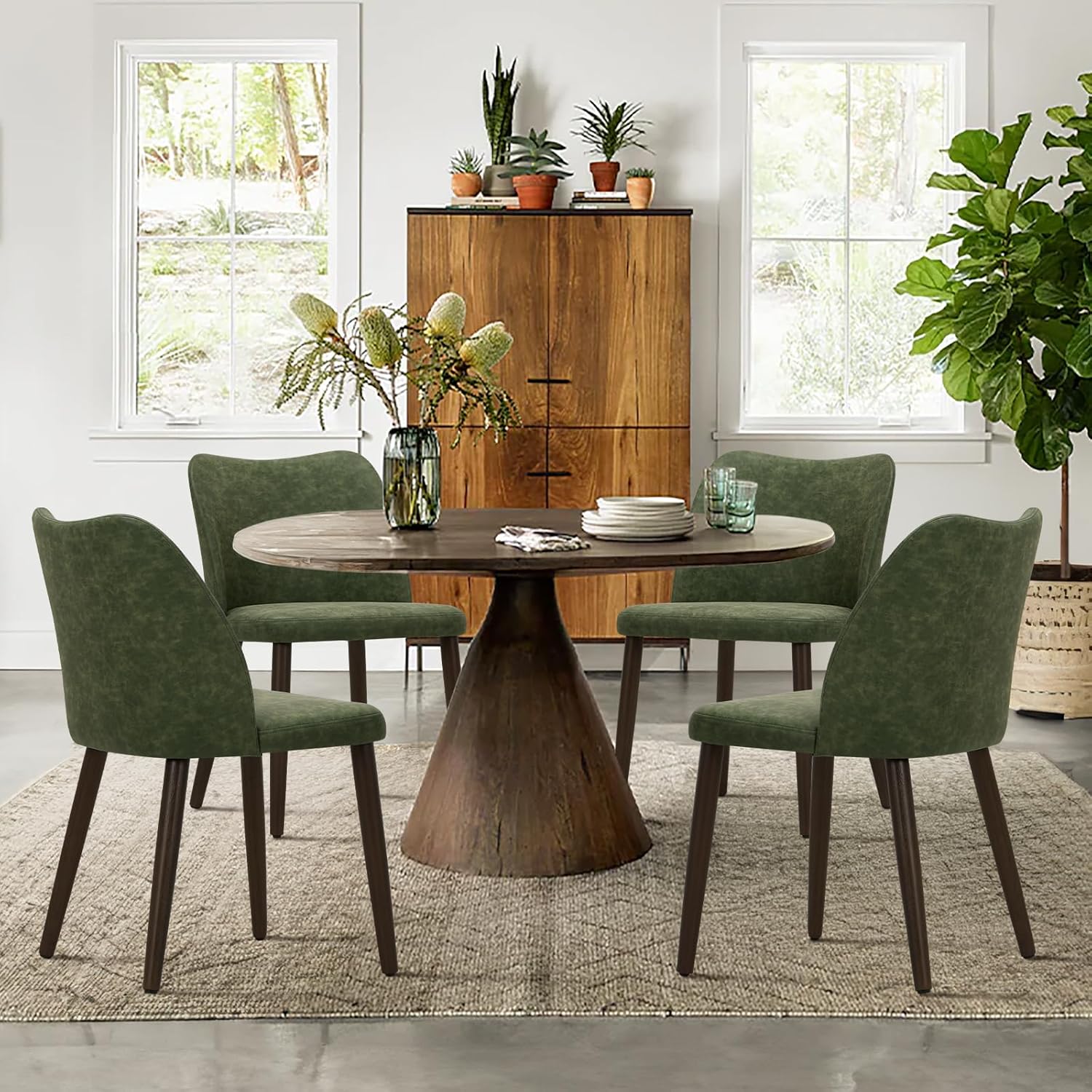 COLAMY Upholstered Dining Chairs Set of 4 for Modern Spaces
