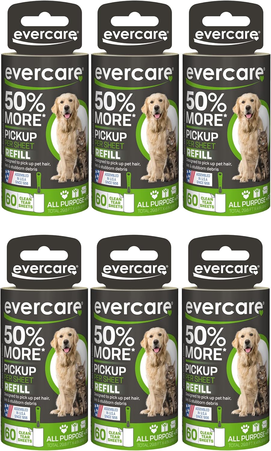 Evercare Extra Sticky Pet Lint Roller Refill for Clean Homes