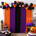 Halloween Backdrop Curtain 10x10 ft Black Orange Purple - Large Party