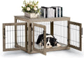 Dog Crate Furniture 38 in Large Wooden Dog Kennel - Stylish Side Table