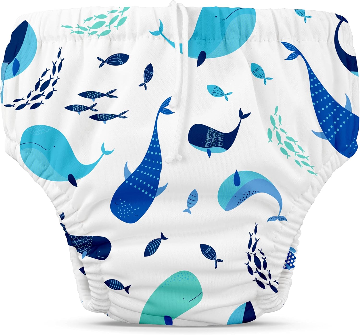 Charlie Banana Swim Diaper: Leak-Proof Whale Print - Size M