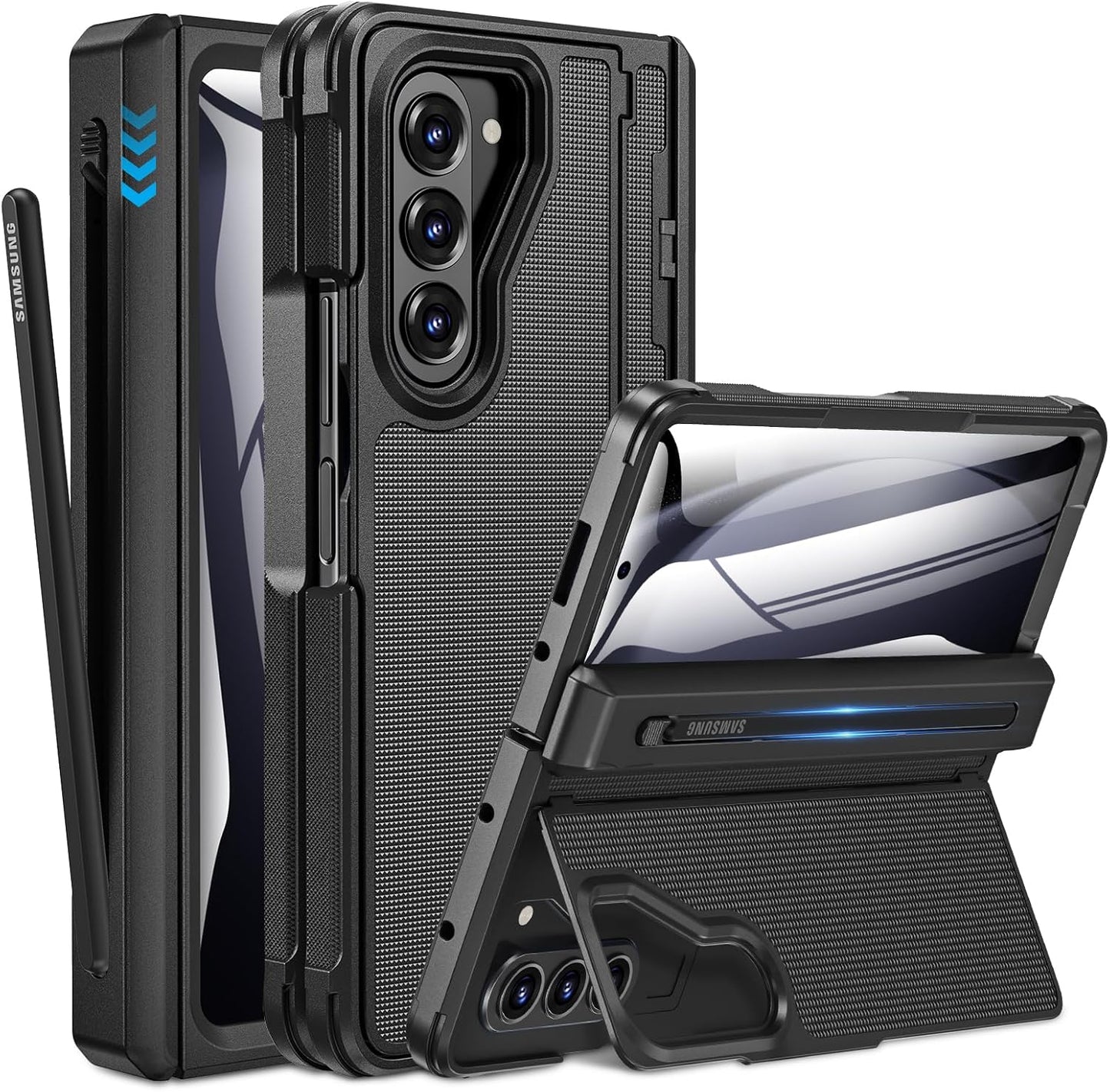 Caka Galaxy Z Fold 5 Case with S Pen Holder and Kickstand
