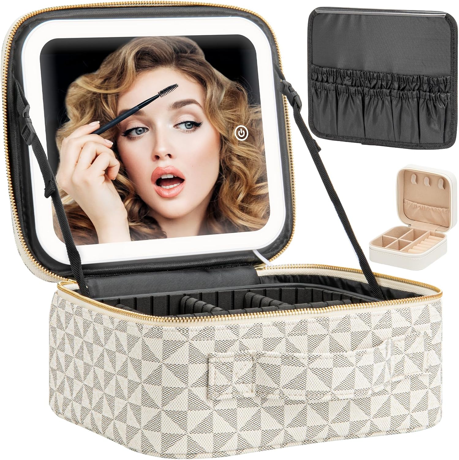 Makeup Travel Train Case with LED Light for Women's Essentials