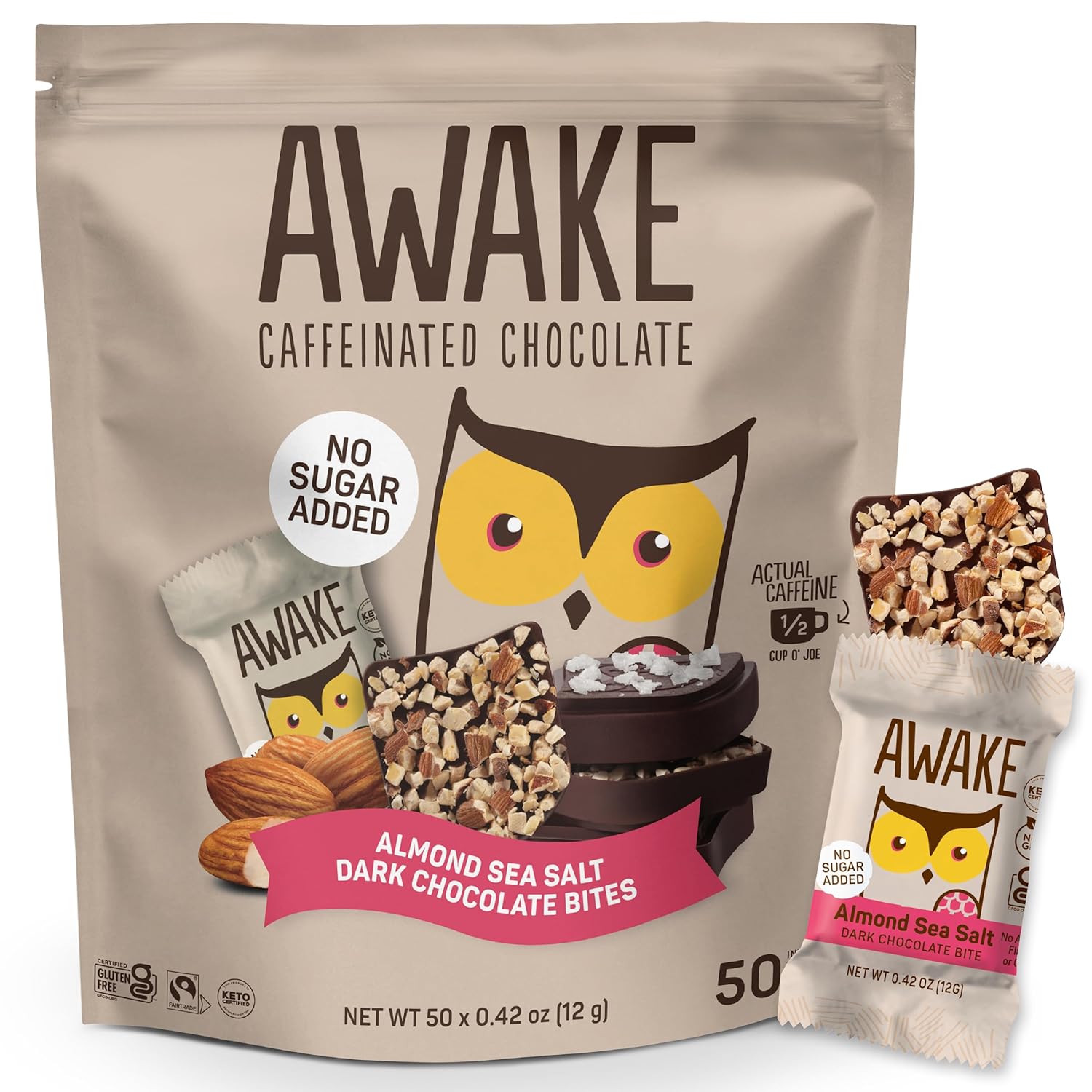 AWAKE Caffeinated Chocolate Bites - Energizing Snack Treats