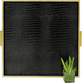 Extra Large Square Serving Tray 24 x 24 in - Elegant Faux Leather