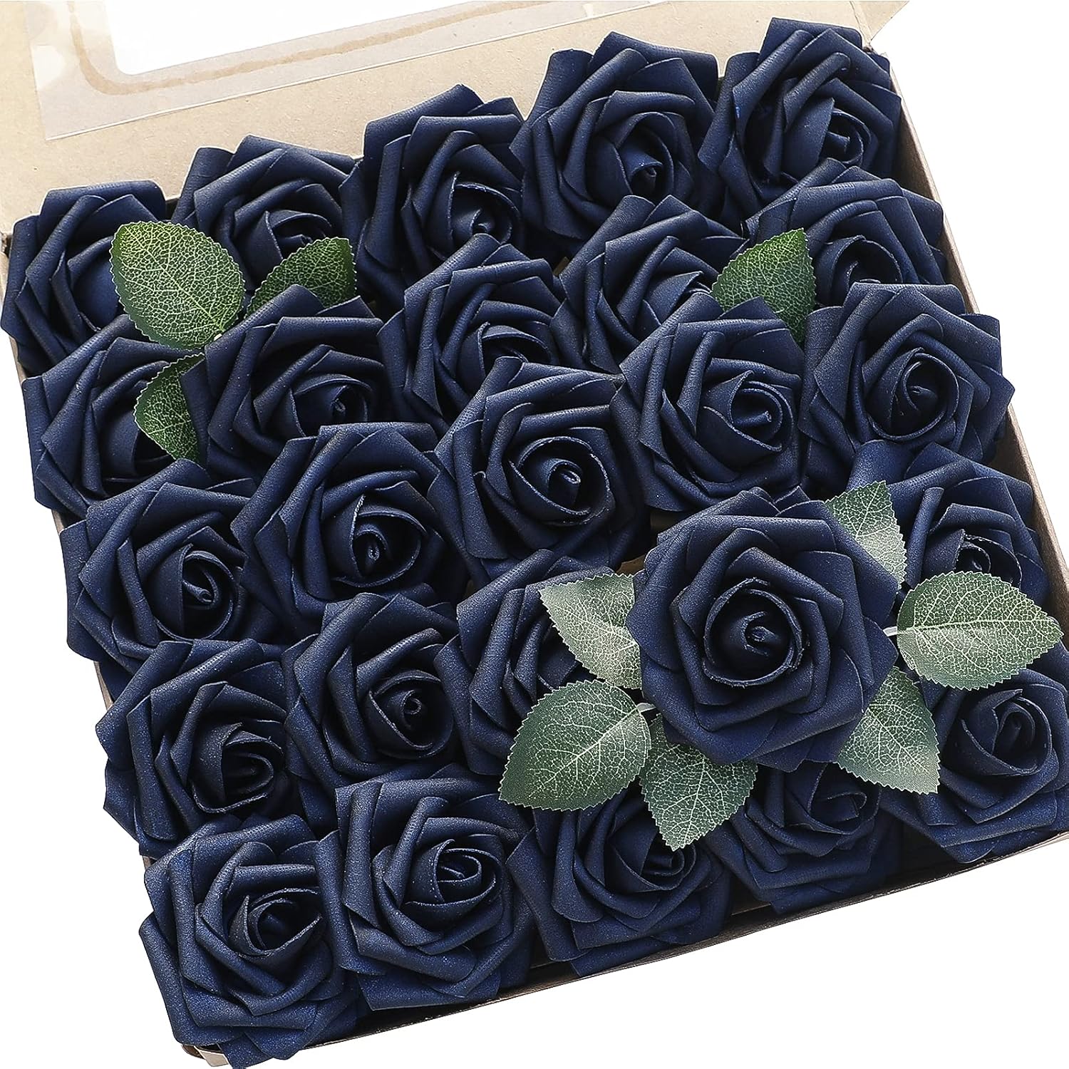 Floroom Artificial Flowers: 50pcs Navy Blue Foam Roses