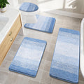 Bsmathom Bathroom Rugs Sets 4 Piece - Soft Absorbent Microfiber Bath