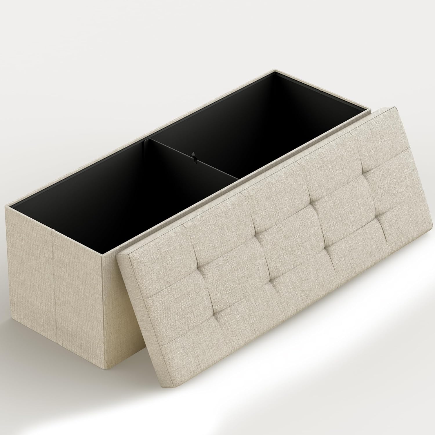 Lifetime Home 43 Folding Storage Ottoman for Living Room Use