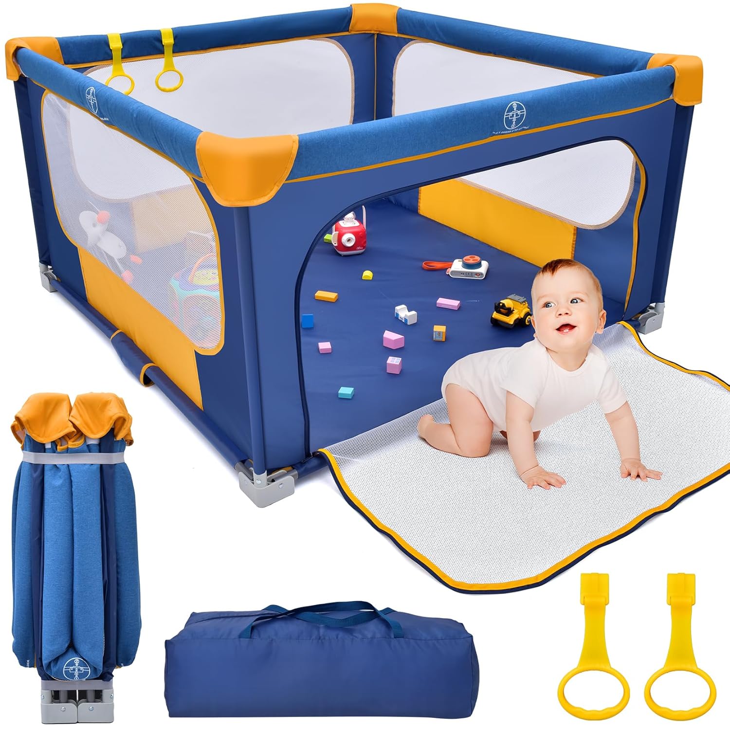 Jollycoly Foldable Baby Playpen - Portable Kids Safety Fence