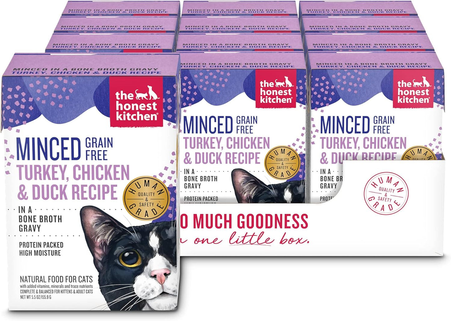 The Honest Kitchen Minced Turkey Chicken Duck Wet Cat Food 12 Pack