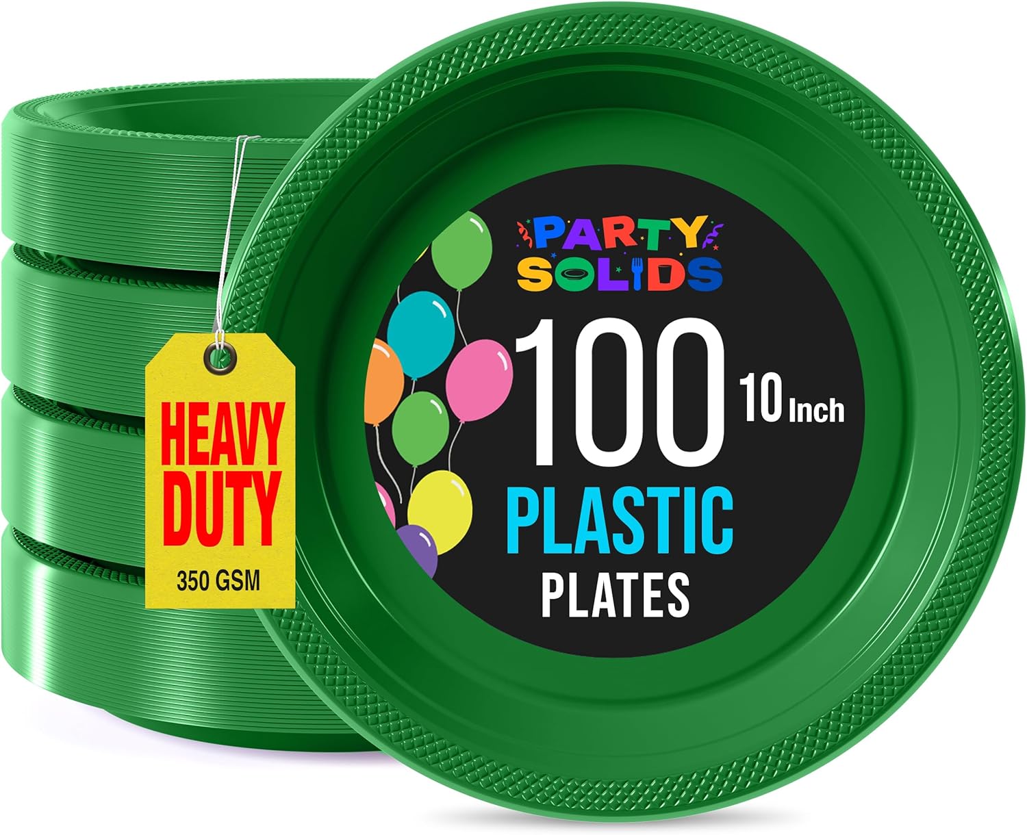 Exquisite Party Solids Emerald Green Plastic Plates 100 Pcs