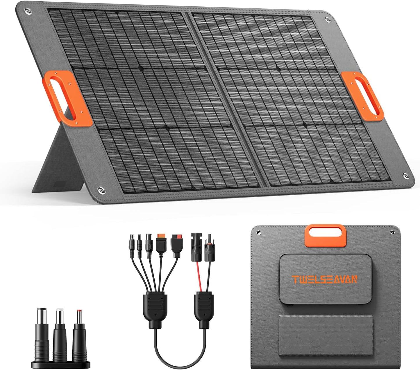 TWELSEAVAN 100W Solar Panel: Fast Charging, Foldable, Waterproof