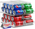 Soda Can Organizer for Refrigerator - Stackable 4-Pack Holds 9 Cans