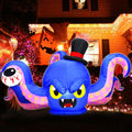 7FT Halloween Inflatable Octopus with LED Lights - Giant Yard Decor
