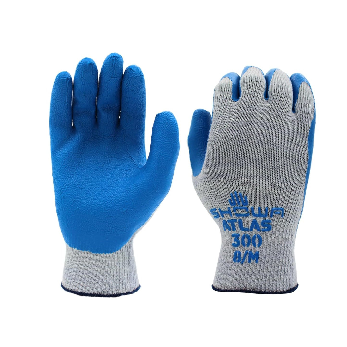 SHOWA Atlas 300 Latex Palm Coated Work Gloves for Comfort & Grip