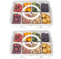 Divided Serving Tray with Lid and Handle - Portable Snack Platter