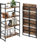 Fire 4-Tier Folding Bookshelf - Vintage Multifunctional Plant Stand
