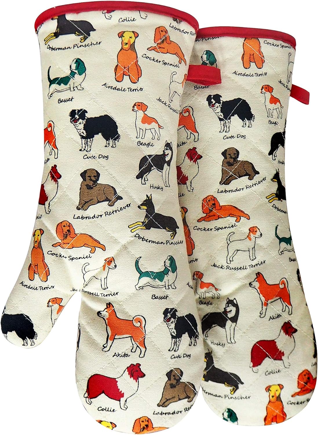 Cute Dog Design Heat Resistant Oven Mitts!