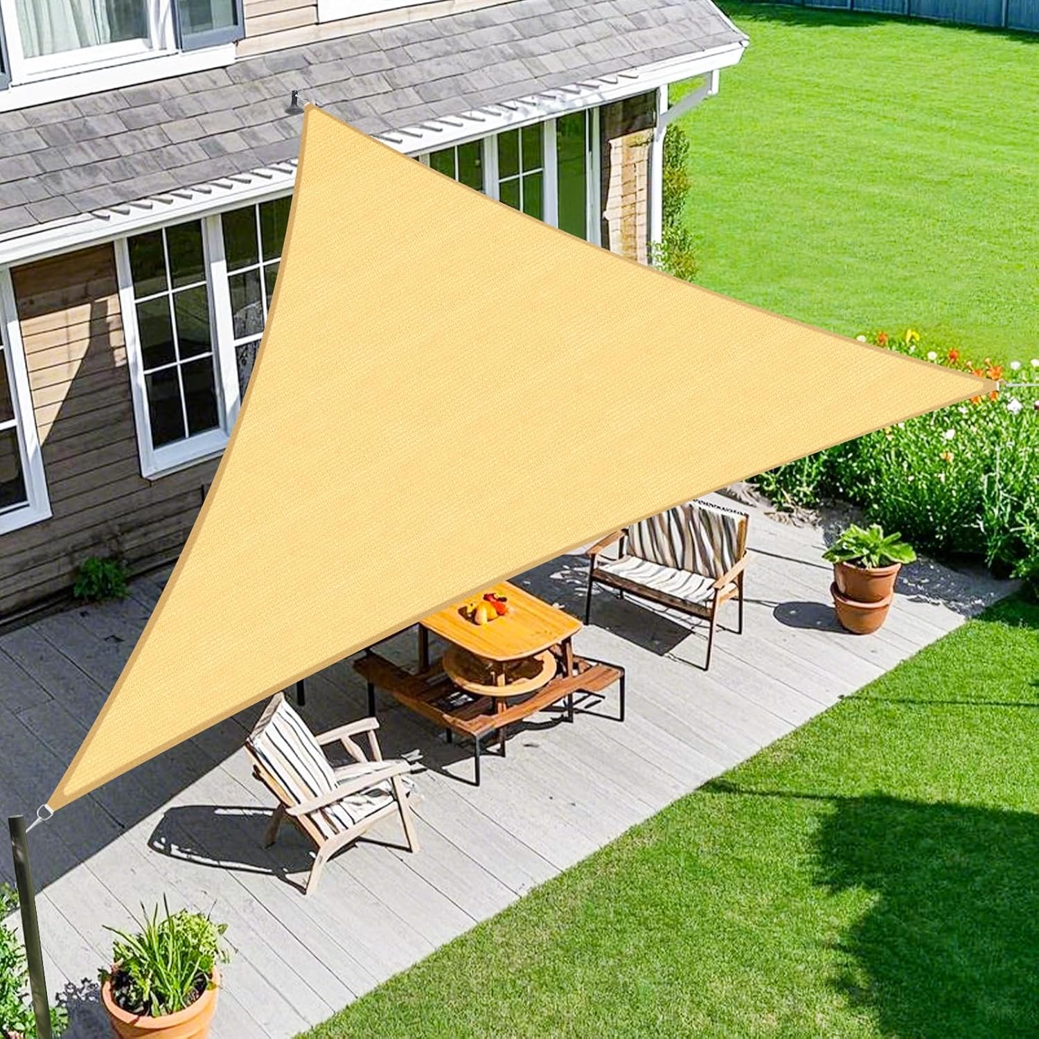 Amagenix Sun Shade Sail 20ftX20ftX20ft for Outdoor Spaces
