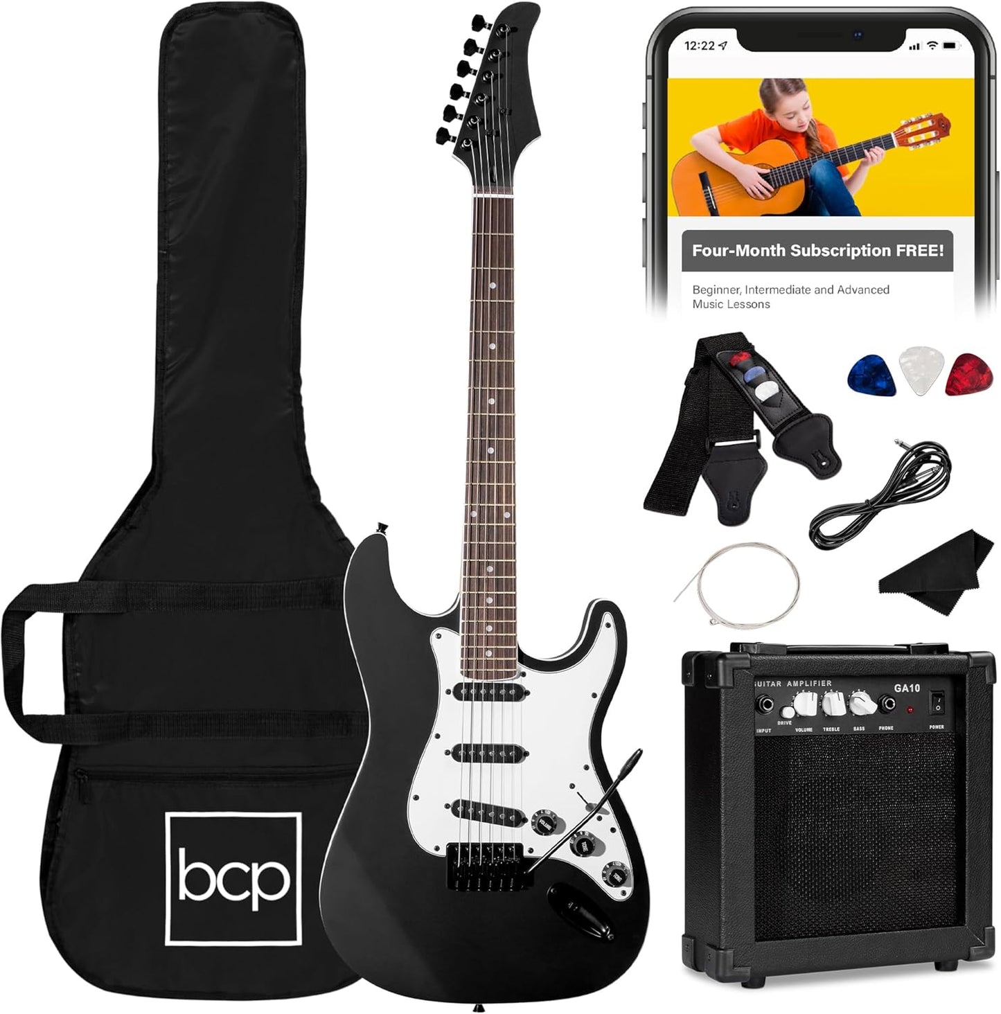 39in Full Size Beginner Electric Guitar Starter Kit for All