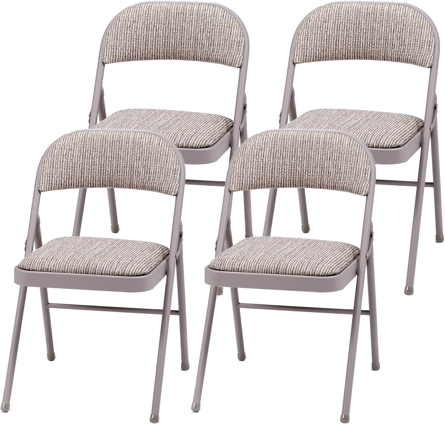 Comfortable Folding Chairs Set, Padded & Stylish, 4 Pack