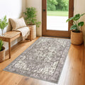 3x5 Taupe Washable Rug for Living Room - Soft Medallion Low-Pile