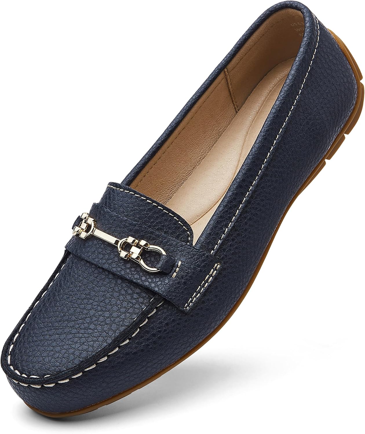 Women's Comfortable Lightweight Leather Loafers Slip-Ons for Work
