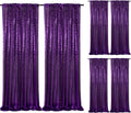 Purple Sequin Backdrop Curtain 6pcs 2ft x 8ft - Sparkly Photo
