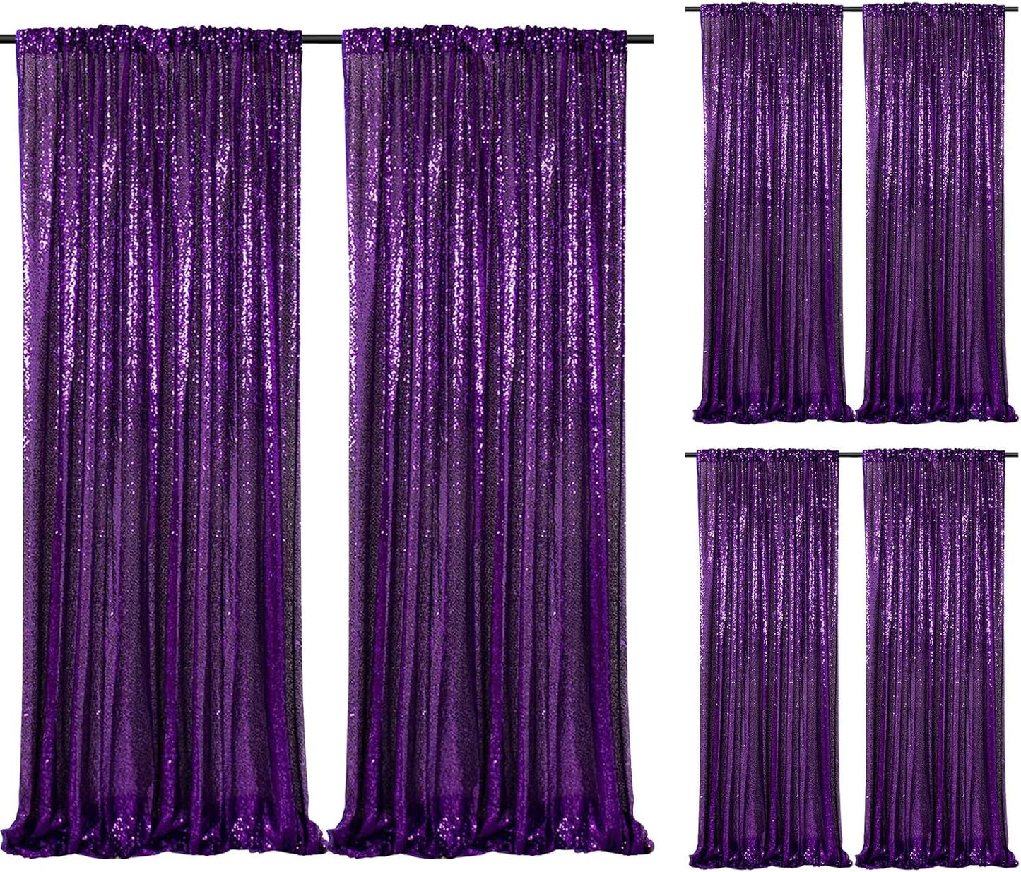 Purple Sequin Backdrop Curtain for Stunning Party Decor