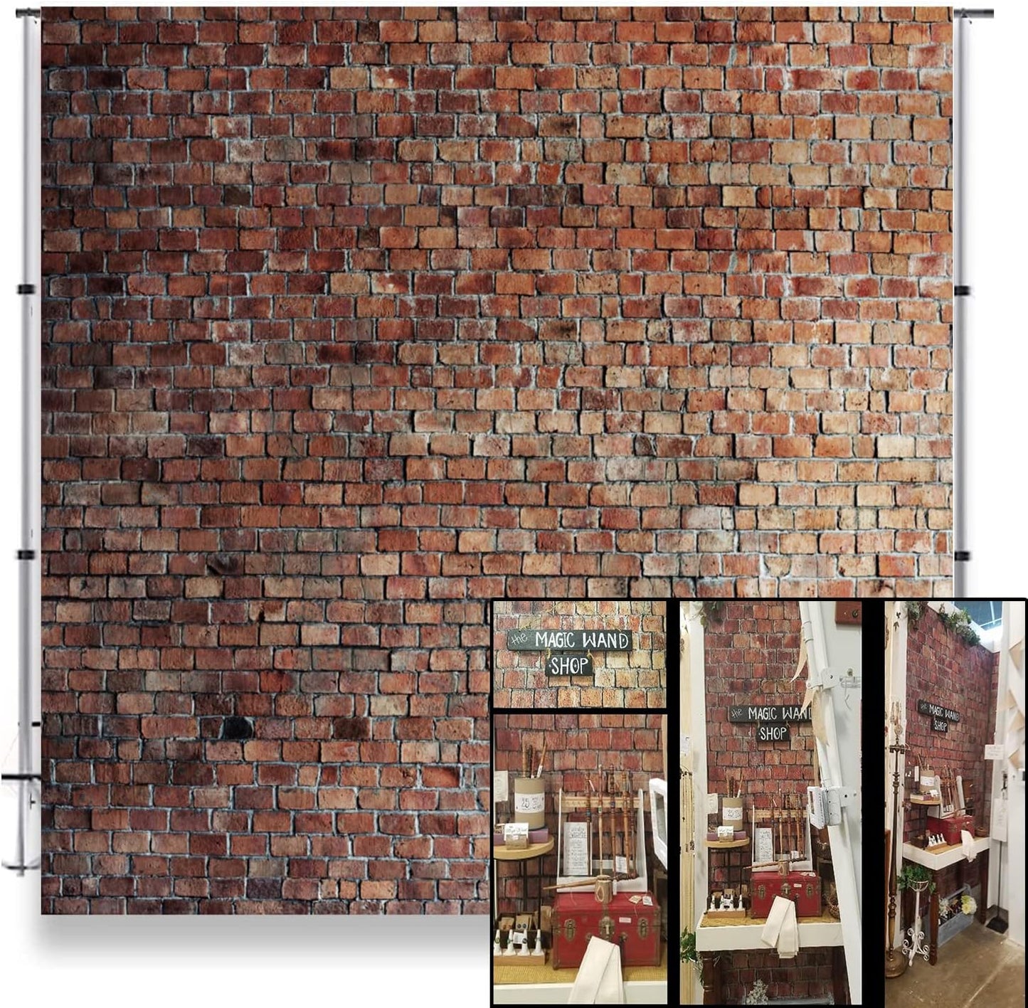 Stunning 8x8ft Red Brick Wall Backdrop for Photography Events