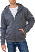 Hoodies for Men Full Zip Up Fleece Warm Thick Jacket - Heavyweight