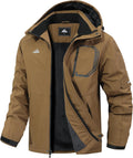 Men's Ski Jacket with Hooded Snowboarding Waterproof Fleece Lining