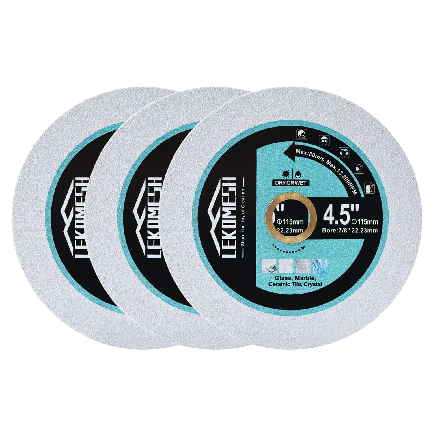 Ultimate Precision: 3pc 4.5 Diamond Glass Cutting Disc by LEKOMESH