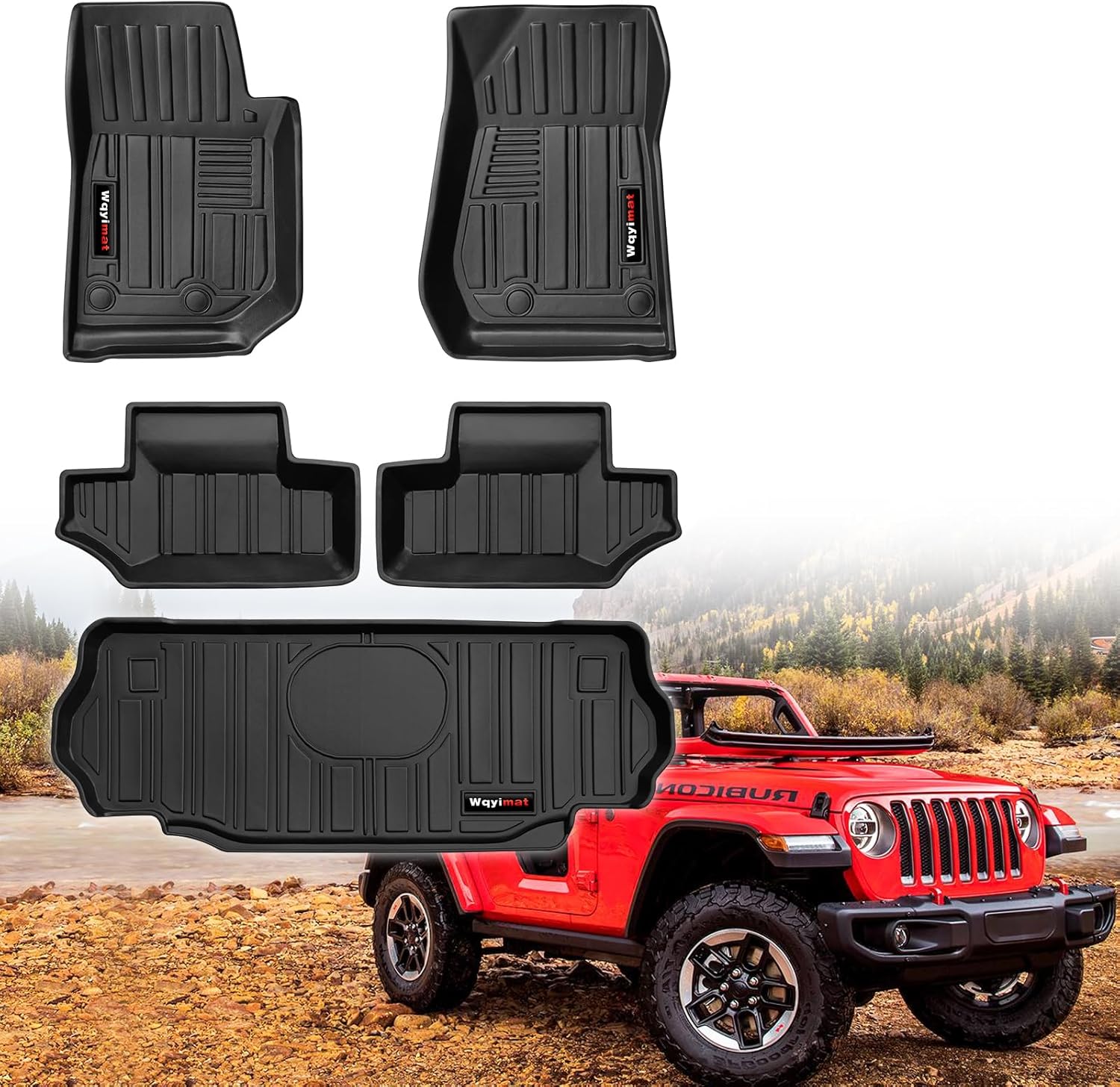 Custom Fit TPE All Weather Floor Mats for Jeep Wrangler JK