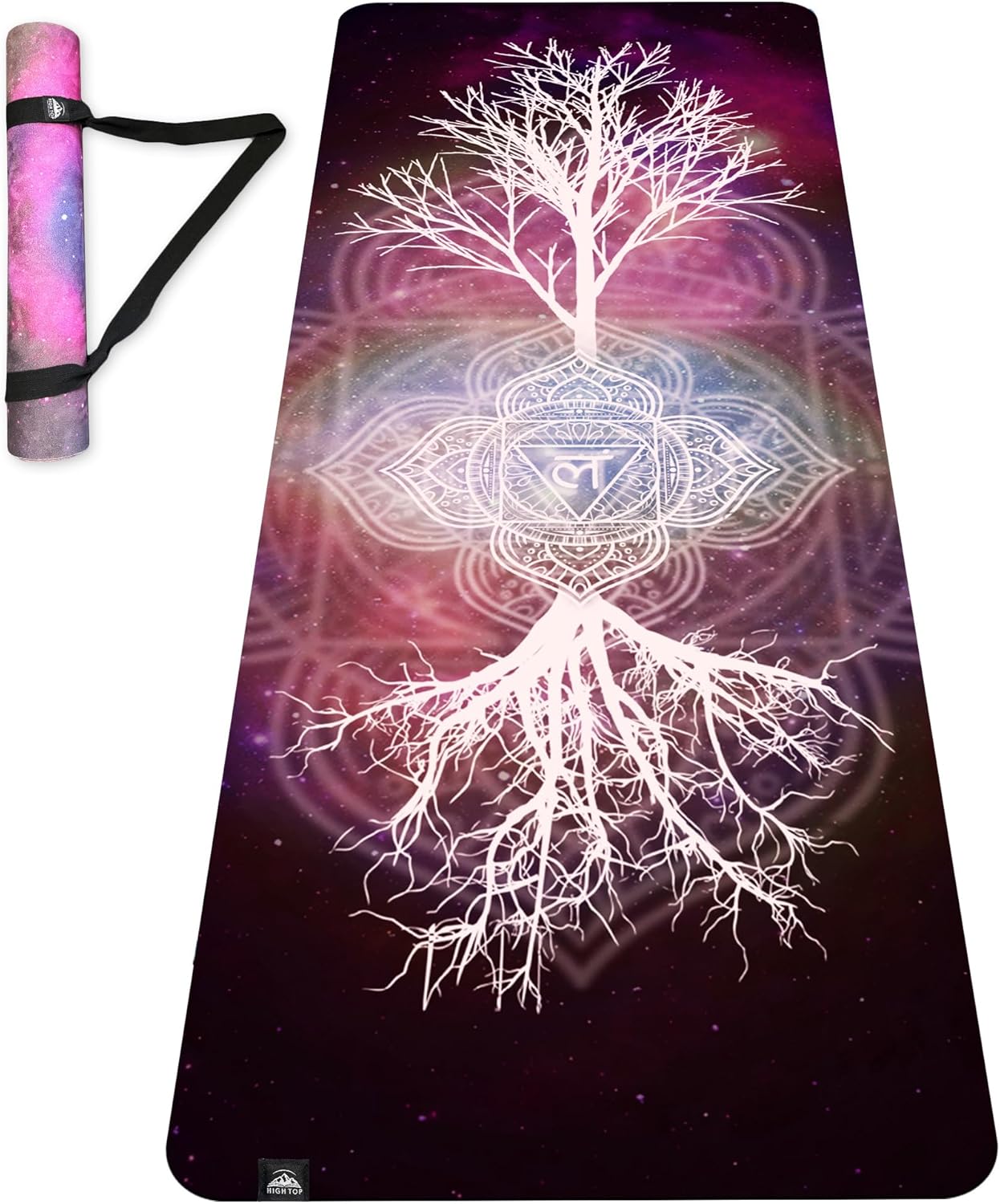 Root Chakra Yoga Mat - Sweat-Grip Vegan Suede, 1/4 Thick, Carry Strap