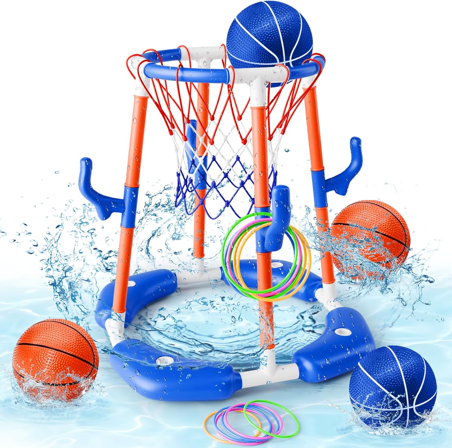 Pool Basketball Hoop 2-in-1 Floating Toys for Summer Fun