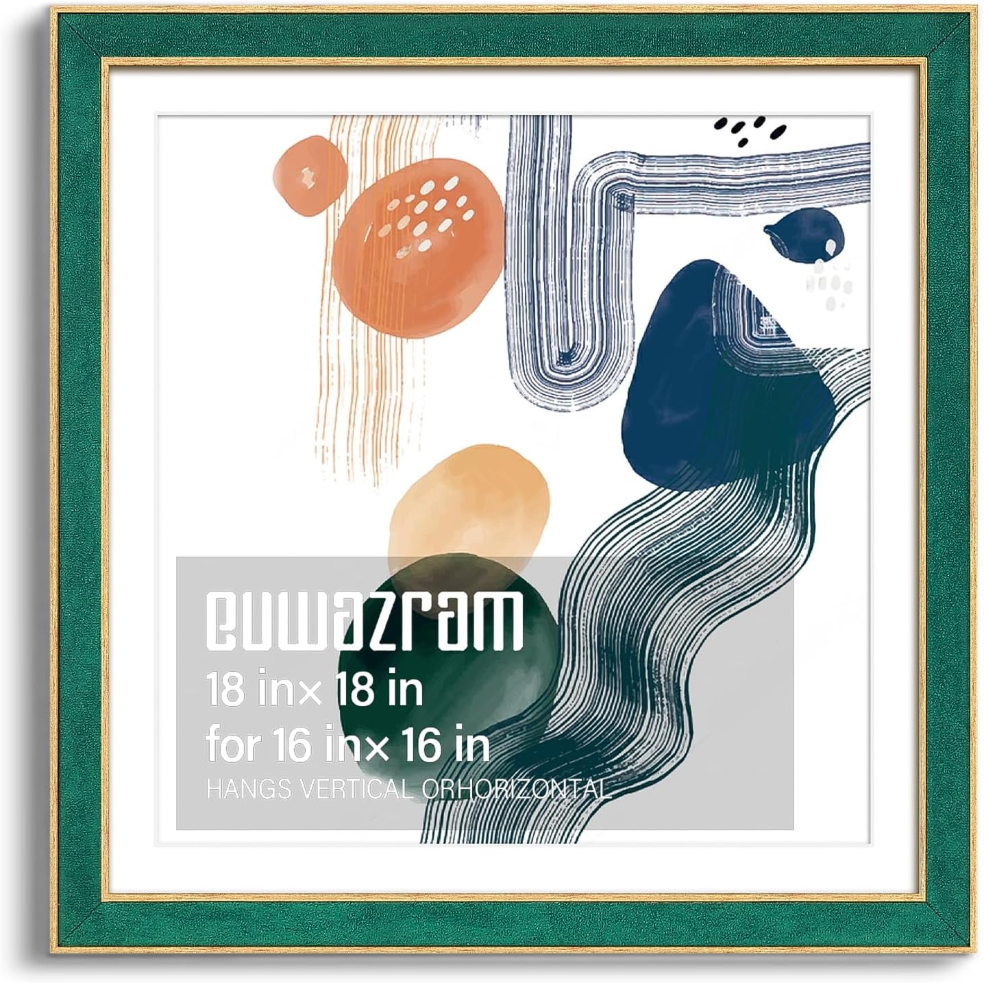 Elegant Green 18x18 Suede Frame for Artwork and Photos