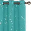 Deconovo Silver Wave Foil Print Blackout Curtains for Comfort