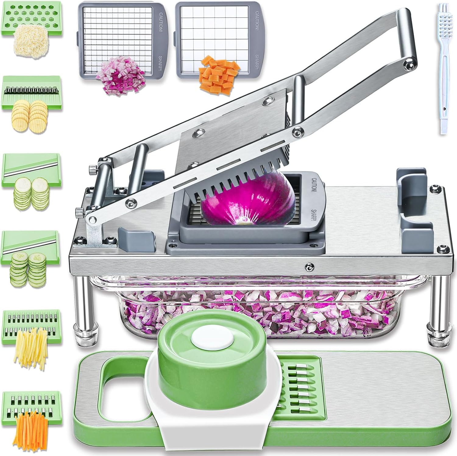 All-in-1 Vegetable Chopper with 8 Blades for Easy Cooking