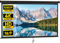 100 in 16:9 HD Manual Projector Screen - Pull Down Matte White