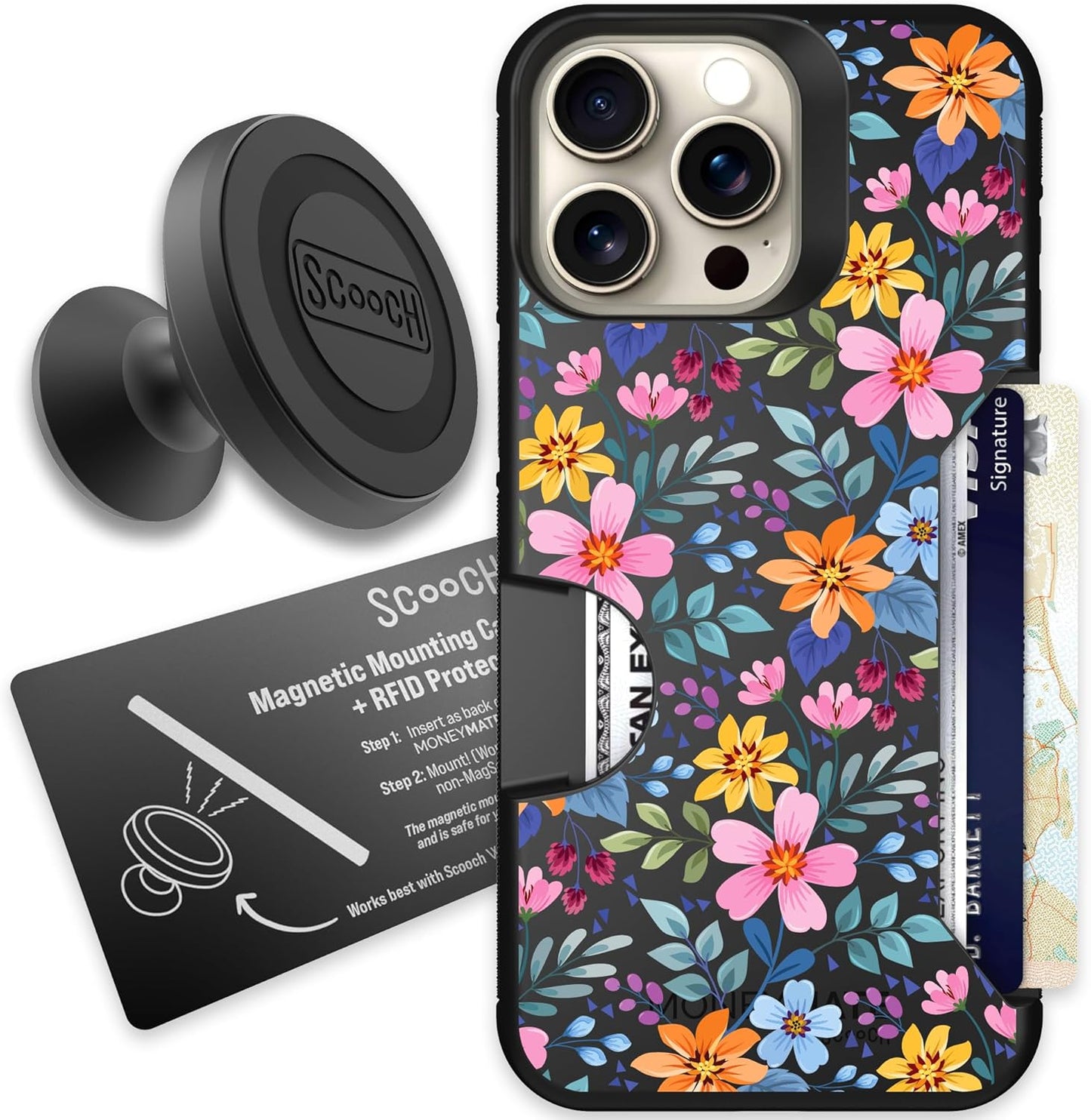 Scooch iPhone 15 Pro Max Case with Card Holder and Protection