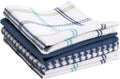 Flat Waffle Dish Cloths 4-Pack - 100% Cotton Highly Absorbent