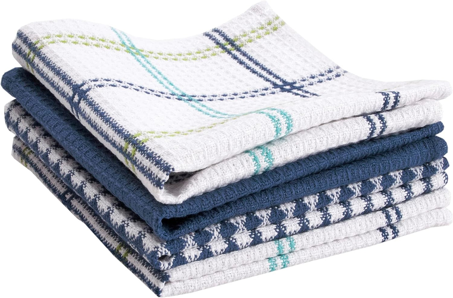 T-FAL Premium Waffle Dish Towels: Super Absorbent, Ultra Soft - 100% Cotton, (4-Pack)