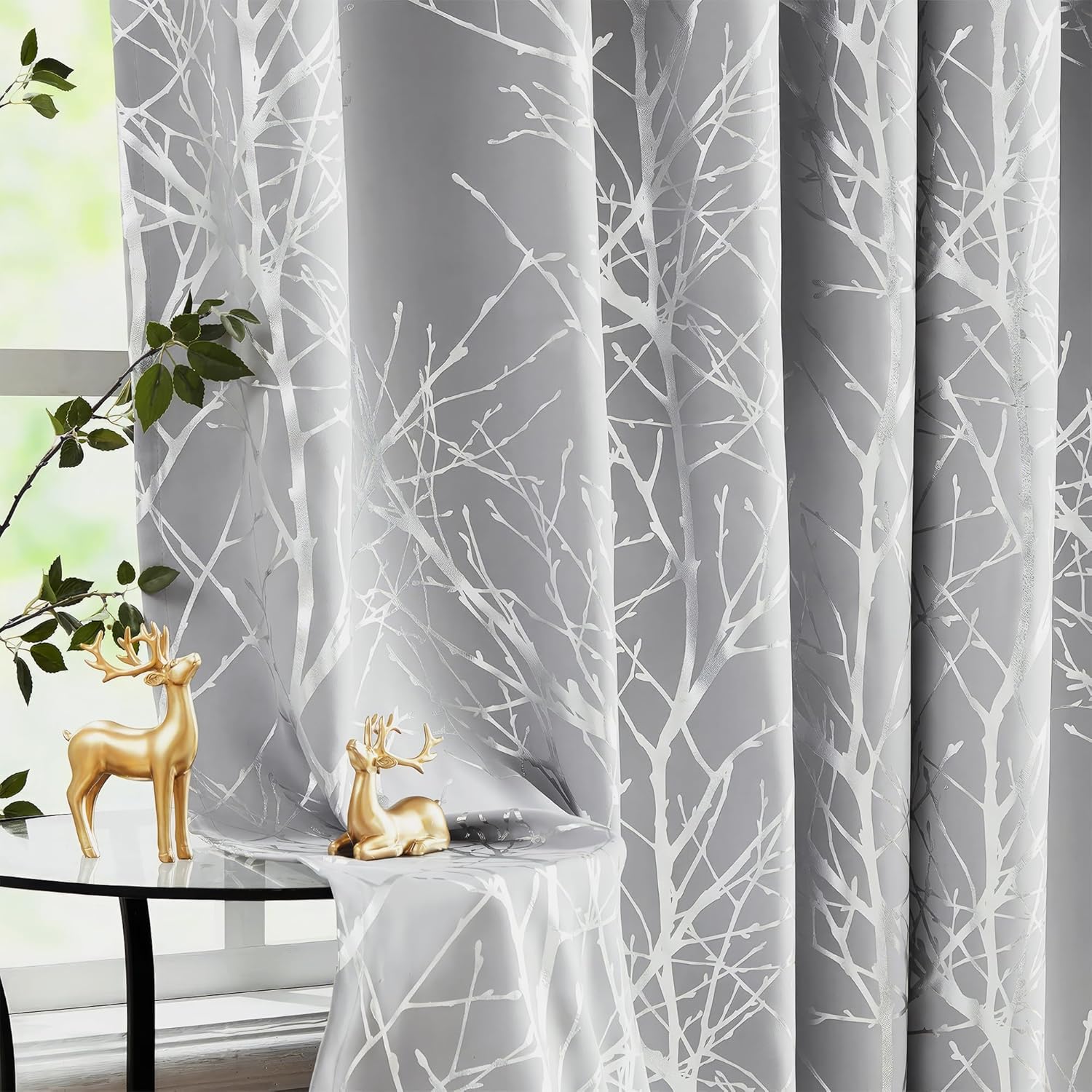 FMFUNCTEX 100% Blackout Curtains for Bedroom and Living Room