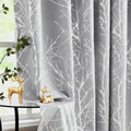 Blackout Curtains 63 in Silver on Grey - Metallic Thermal Panels