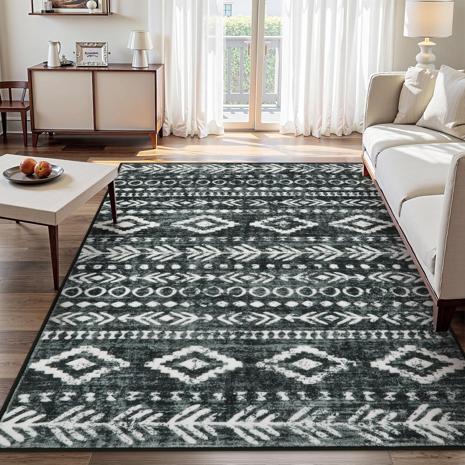 Lahome Boho Moroccan Area Rug 6x9 for Living Room and Bedroom