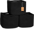 NaturalCozy Storage Cubes 9x9x7 Cotton Rope Baskets - Structured