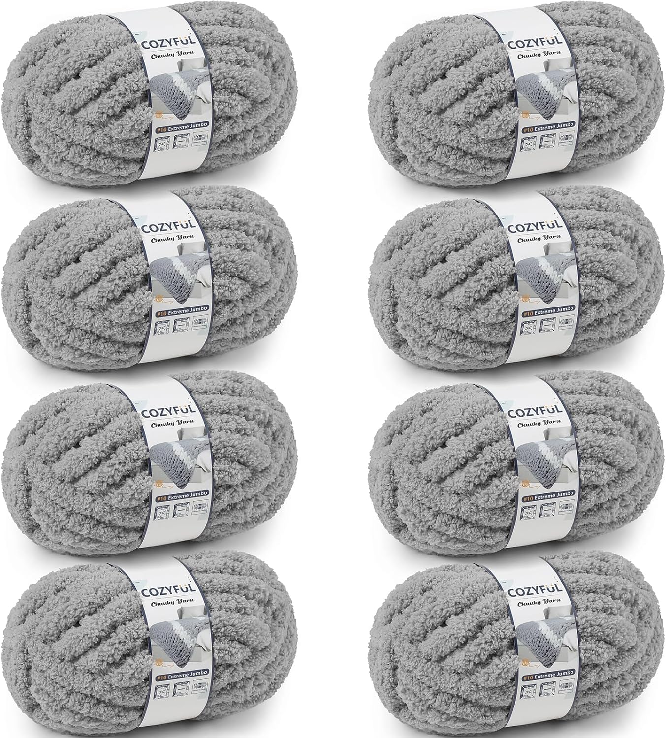 Chunky Yarn for Hand Knitting - Jumbo Thick Chenille Yarn